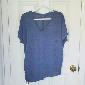 Simply Vera Vera Wang Womens Sheer Cap Sleeve Top with Side Gathered Tie